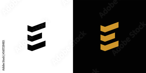 Modern and strong letter E initials logo design
