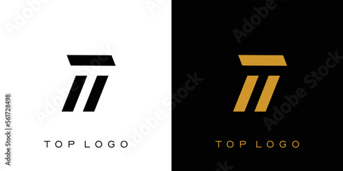 Unique and modern letter T initials logo design