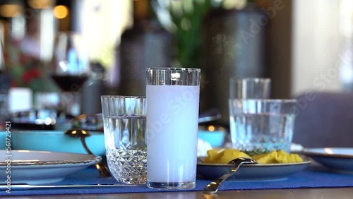Iceing Alcohol at the Restaurant Table Slow Motion photo
