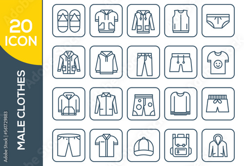 MALE CLOTHES ICON SET DESIGN