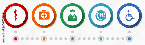 Healthcare vector icon set, medicine concept flat design buttons, hospital infographic template