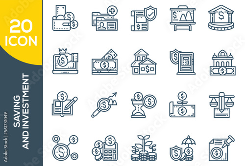 SAVING AND INVESTMENT ICON SET DESIGN photo