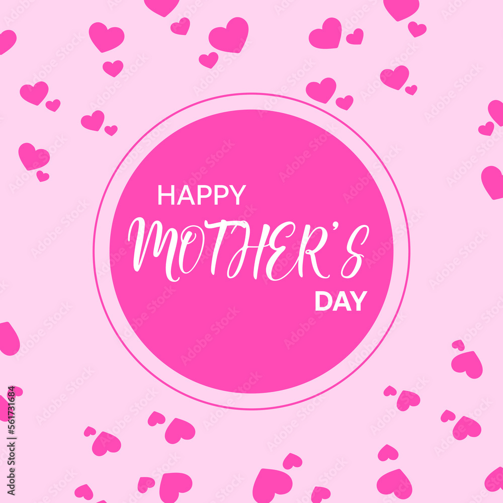 cute postcard for mothers. mother's day card. pink illustration for mothers day.