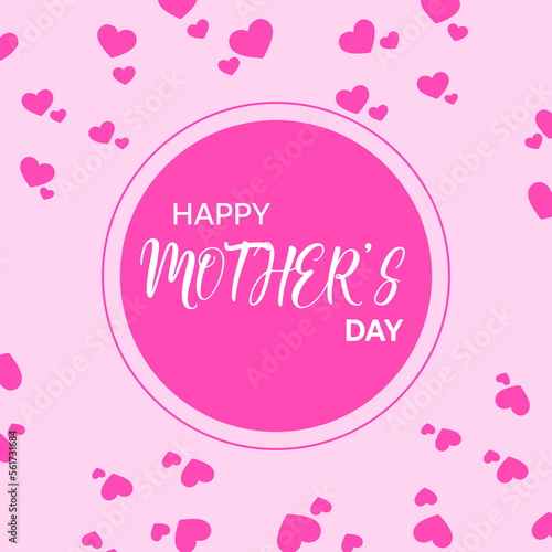 cute postcard for mothers. mother's day card. pink illustration for mothers day.