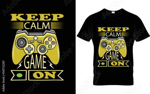 t shirt design keep calm game on 
