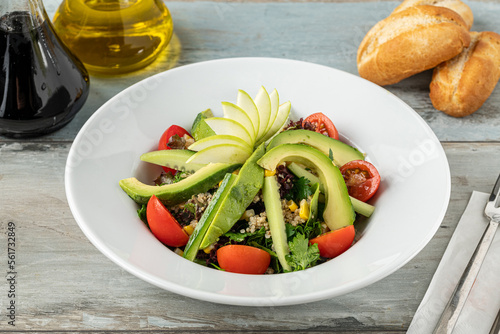 Quinoa and avocado salad. Detox diet or just a healthy meal concept