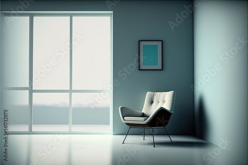 Chair in living room minimalist design, Made by AI,Artificial intelligence