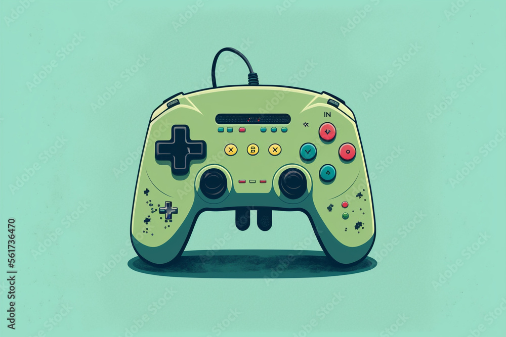 video game controller 2d illustration of a controller artwork digital  painting style, vector illustration, Artistic digital painting Stock  Illustration | Adobe Stock