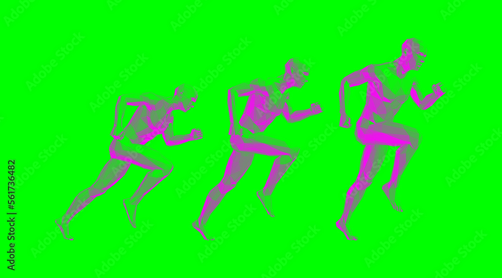Running step. Marathon runner. Design for sport. 3D human body model. Vector for brochure, flyer, presentation, logo or banner. Running step. Marathon runner. Design for sport. 3D human body model. Vector for brochure, flyer, presentation, logo or banner.