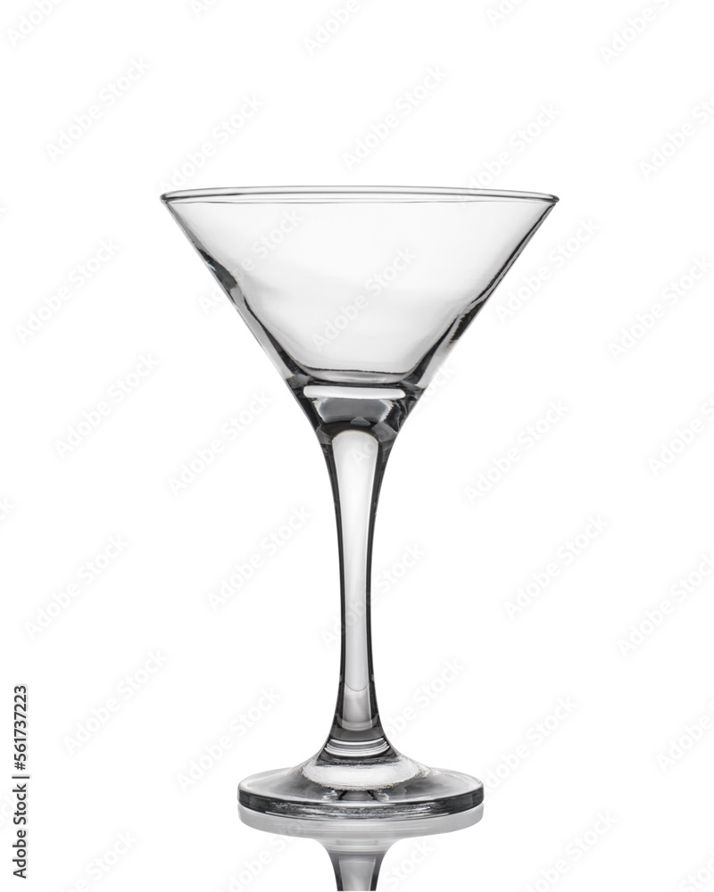 empty martini glass on a white background empty martini glass on a white background