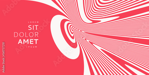 Psychedelic pattern with melting and distorting lines. The geometric background by stripes. 3d vector illustration for brochure, annual report, magazine, poster, presentation, flyer or banner.