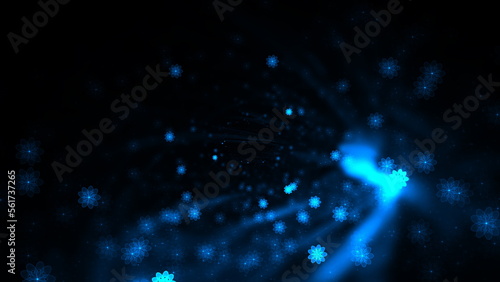 Luminous modern abstract background, fractal world. Digital space for use in design. Round shapes and lines. 3d render