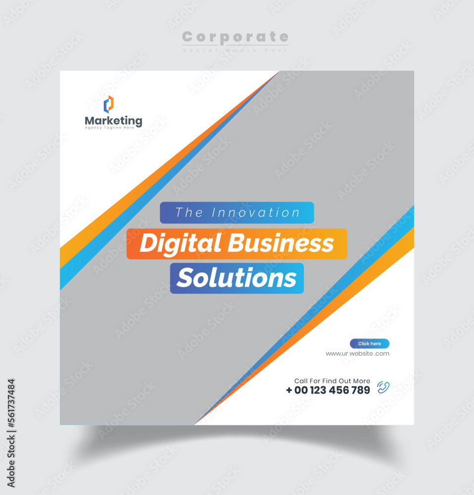 Digital Marketing Social Media Post Template Design, Business Web Banner Design, Corporate Agency Web Banner