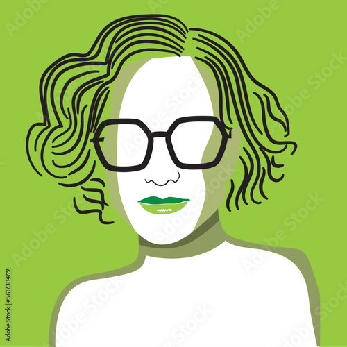 Woman n°10 - no eyes - green photo