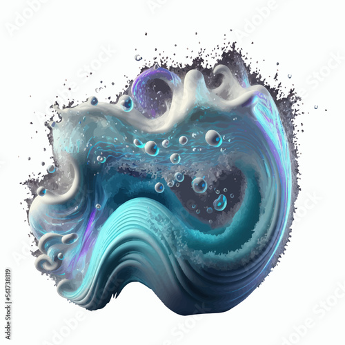 Clean detergent wave and soap swirl, light effect with bubbles and sparkles shine. Isolated on background. Cartoon vector illustration