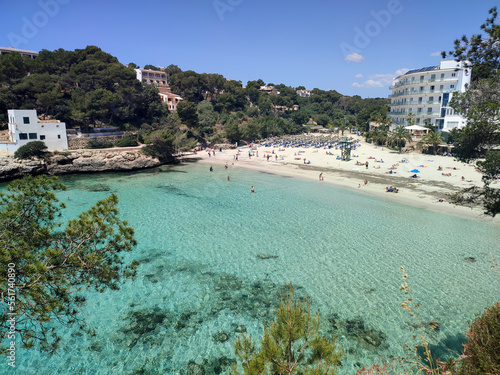 View of Cala Santany beach in the coast of the island of Majorca photo