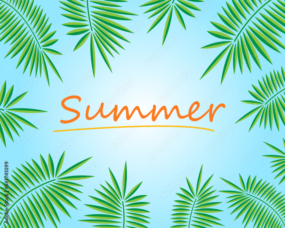 Obraz premium Summer and palm trees background - Vector Relevant