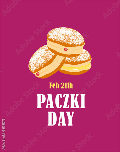 Foto paczki day banner on purple background