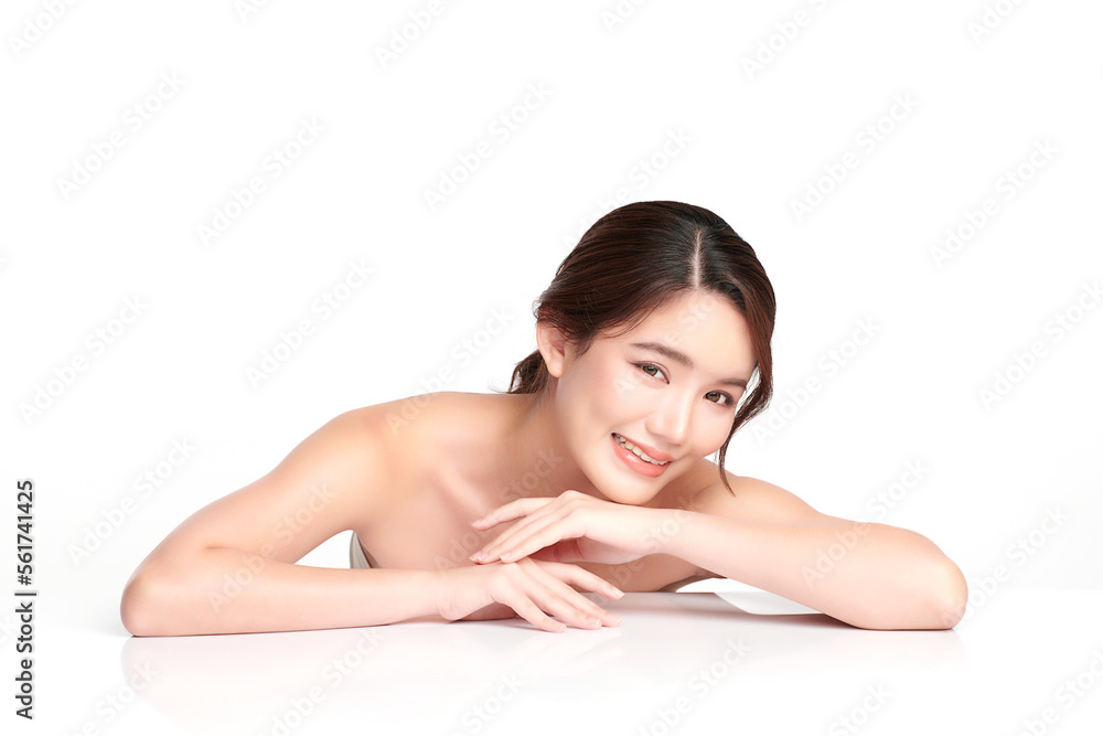 Beautiful young asian woman with clean fresh skin on white background, Face care, Facial treatment, Cosmetology, beauty and spa, Asian women portrait. Beautiful young asian woman with clean fresh skin on white background, Face care, Facial treatment, Cosmetology, beauty and spa, Asian women portrait.