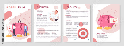 Business budget fail flat vector brochure template. Company finance booklet, leaflet printable flat color designs. Editable magazine page, reports kit with text space. Quicksand font used