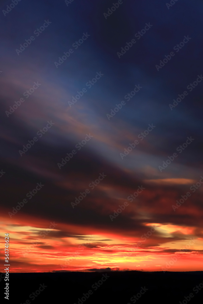 Cloudy sky at fiery dusk Cloudy sky at fiery dusk