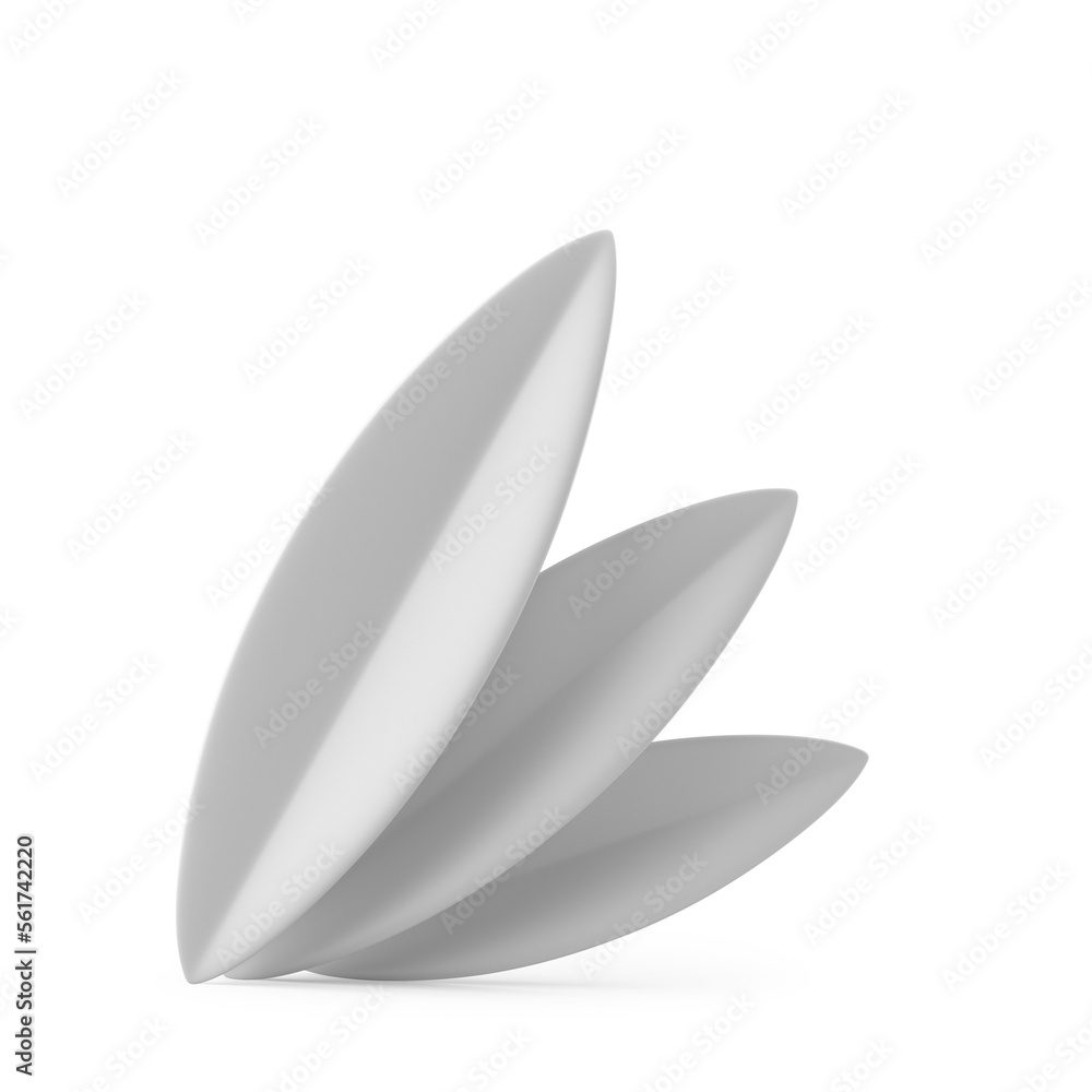 White tropical leaves fan elegant Easter decor element festive design 3d icon realistic illustration White tropical leaves fan elegant Easter decor element festive design 3d icon realistic illustration