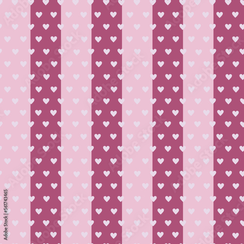 romantic striped pink seamless pattern with small hearts. Valentine's Day. Love and tenderness