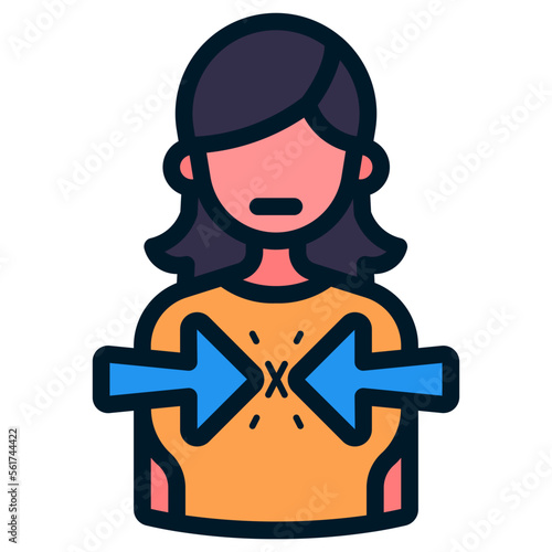 girl feel contradiction thought illustration