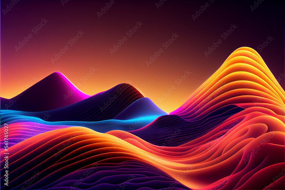 Abstract physic waves wallpaper. generative ai