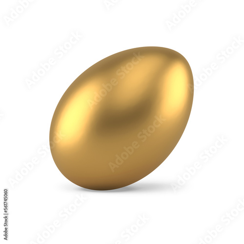 Easter egg golden foil decorative holiday delicious bauble 3d icon realistic illustration