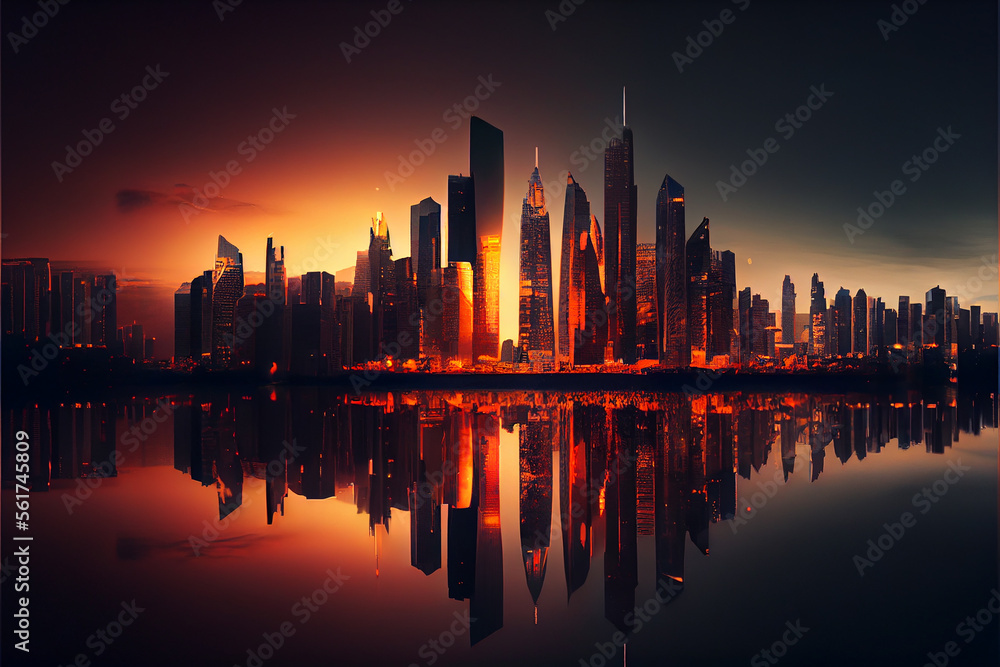 Cityscape Wallpaper. generative ai