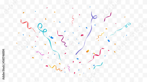 Confetti Background. Festive Backdrop. Party Design With Colorful Confetti. Vector Illustration