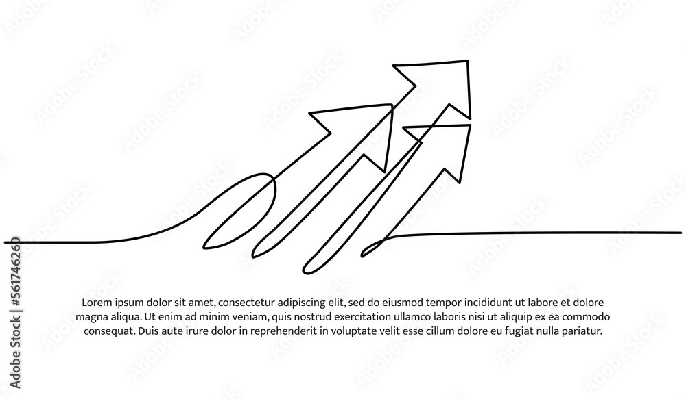 Continuous line design of arrow. One line decorative elements drawn on a white background. Continuous line design of arrow. One line decorative elements drawn on a white background.