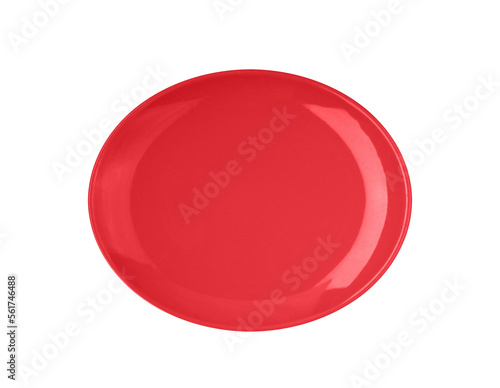 red ceramic plate isolated on transparent png