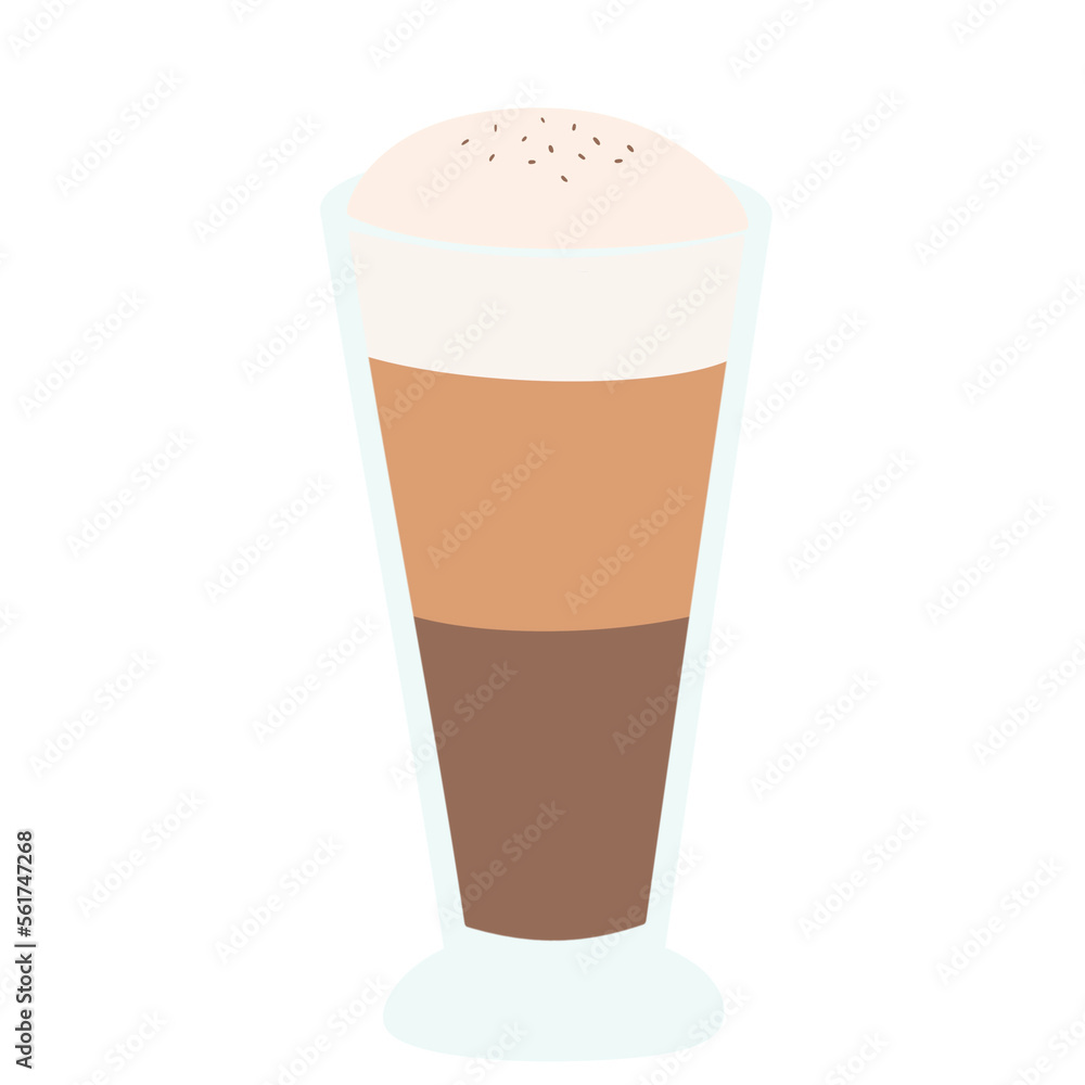 Three-layered Latte Coffee Three-layered Latte Coffee