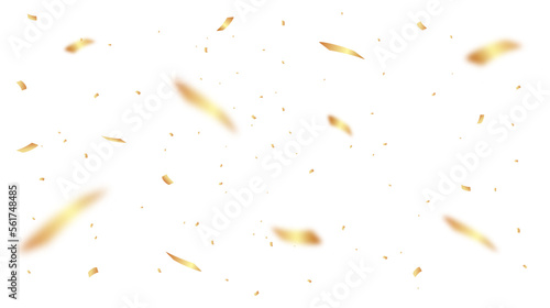 Gold Confetti Background. Festive Backdrop. Party Design With Colorful Confetti. Vector Illustration