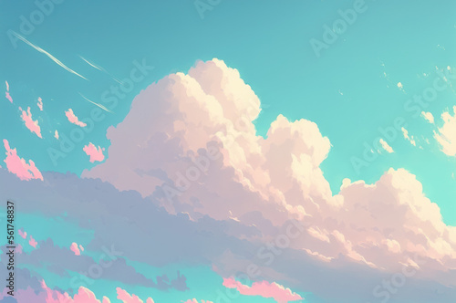 Pastel color of sky background. Illustration graphic design generative ai.