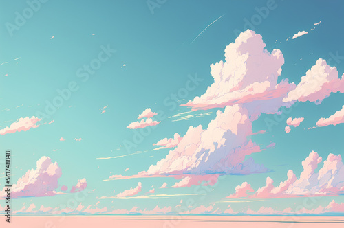 Pastel color of sky background. Illustration graphic design generative ai. © ant