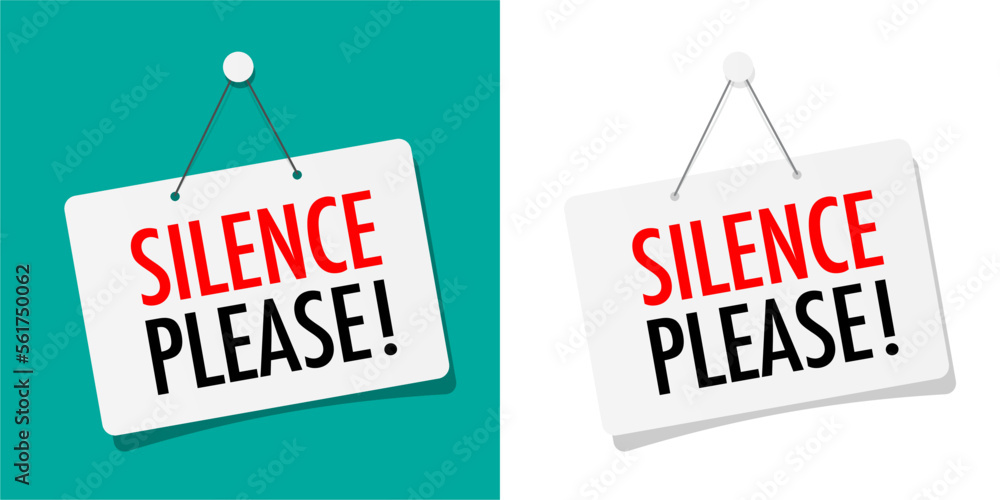 Silence please door sign - obrazy, fototapety, plakaty 