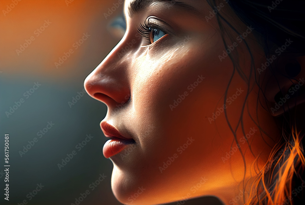 Fototapeta premium profile of a beautiful woman