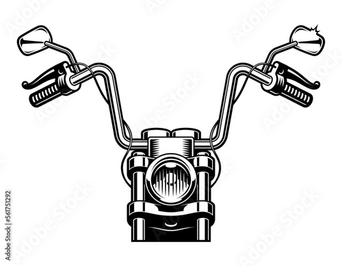 Vector illustration of a motorcycle handlebar on a white background photo