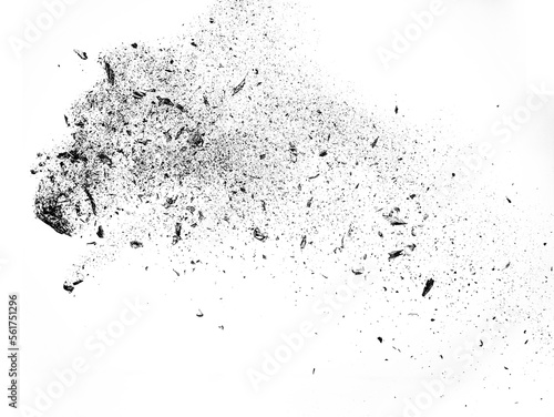 space debris in Earth orbit, dangerous junk isolated on white background