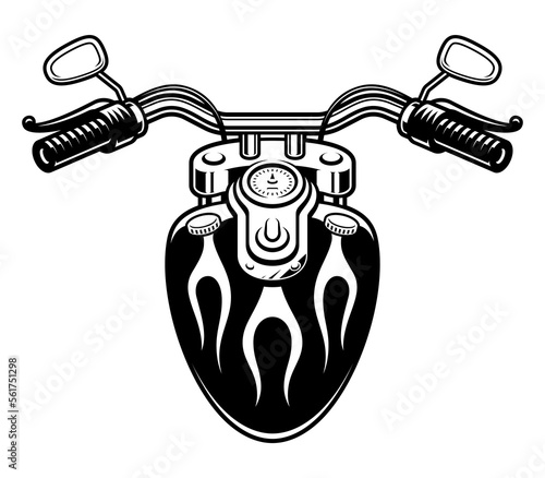 Motorcycle handlebar vector illustration on a white background