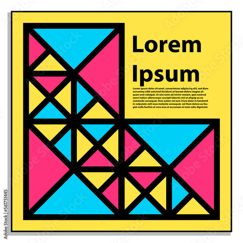 Colorful geometric background with empty space for title and description. suitable for web landing page, sticker, banner and Disc Cover.