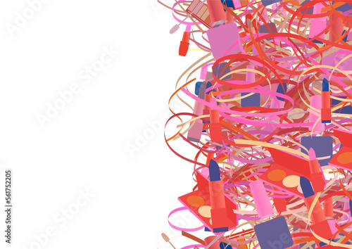 Background pattern abstract design texture. Vertical seamless stripe. Border frame, transparent background. Theme is about makeup, nail polish, pomatum, repeat, cosmetology, cosmetics, striped fabric