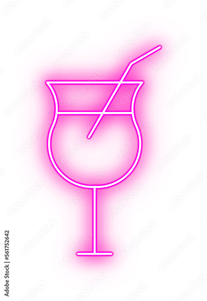 Pink Neon Drink Icon Pink Neon Drink Icon