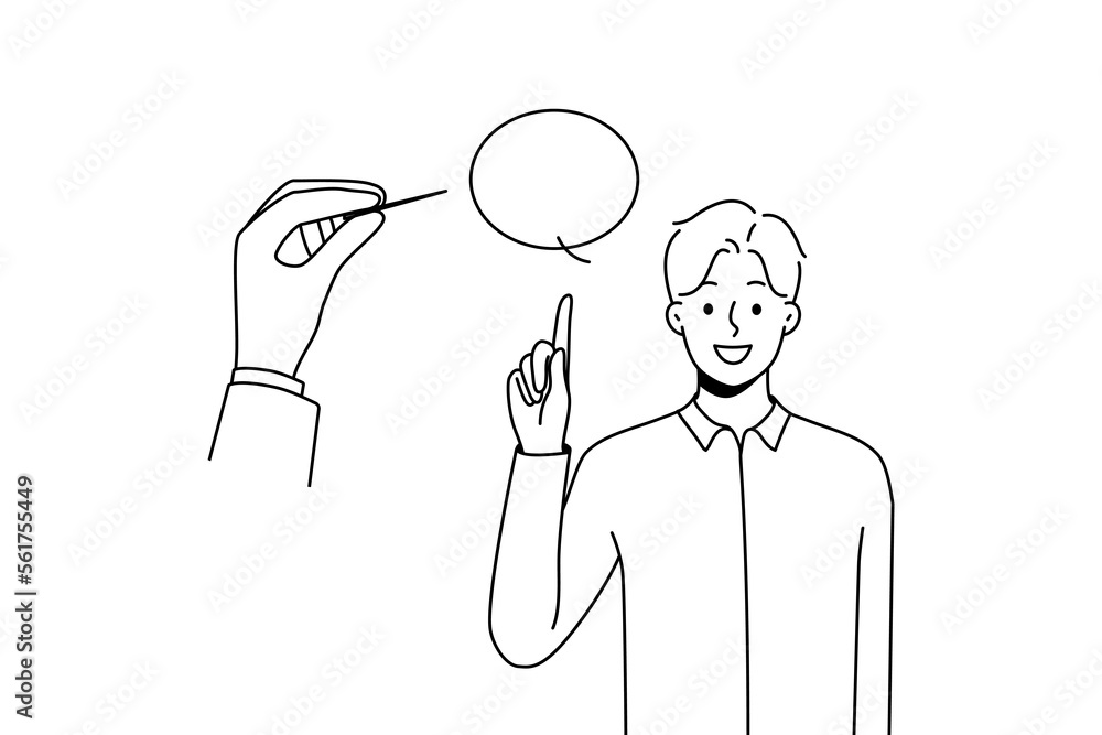 Huge hand pierce speech bubble reject comments or arguments. Person puncture talk balloon of man speaking. Criticism and opinion variety. Vector illustration. Huge hand pierce speech bubble reject comments or arguments. Person puncture talk balloon of man speaking. Criticism and opinion variety. Vector illustration.