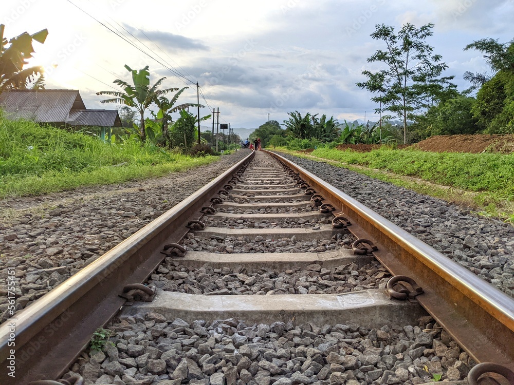 Fototapeta premium railway tracks in the countryside