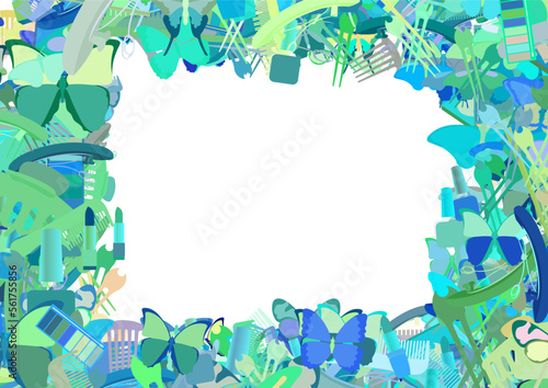 Background pattern abstract design texture. Border frame, transparent background. Theme is about various, Butterfly, beautiful, delicate, art, hairpin, wing, vector, silhouette, summer, nail polish