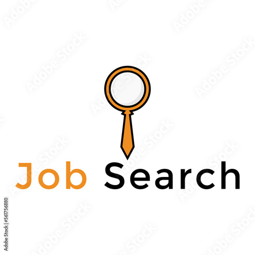 looking for a modern logo design job, a combination tie and magnifying glass job search